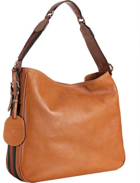 gucci tasche cognac|Gucci leather shoulder bag.